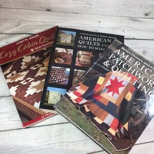3 Vintage Quilting Books American Quilts, Cozy Cabin Quilts,‎ American Patchwork